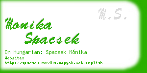 monika spacsek business card